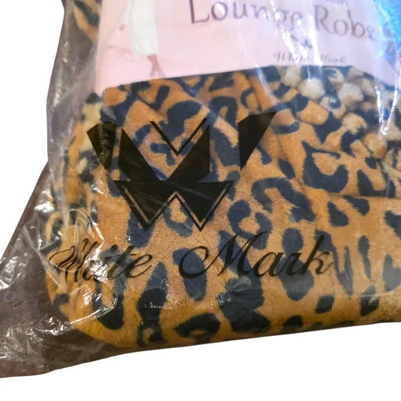 Leopard Print Women's Super Soft Plush Lounge Robe Size L/XL - Picture 7 of 12